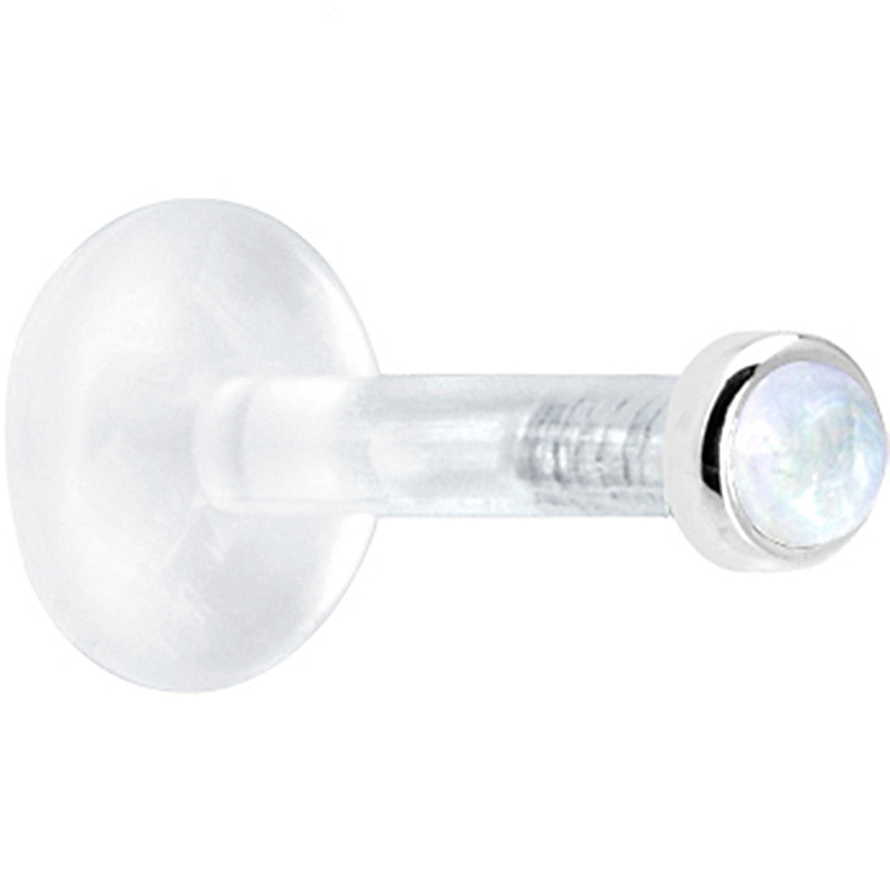 Clear plastic dumbbell with chrome accents on a white background