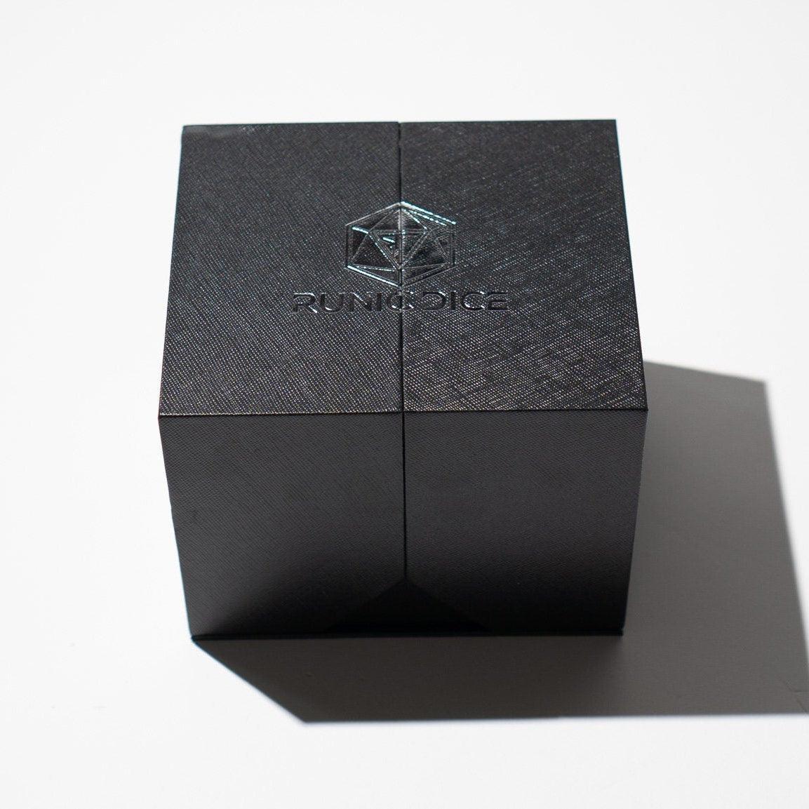 Massive Black Rainbow Glitter Liquid Core 95MM Chonk Handmade Resin Dice And Box - The misfit market