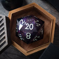 Massive Black Rainbow Glitter Liquid Core 95MM Chonk Handmade Resin Dice And Box - The misfit market