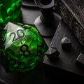 Massive Green Skull Liquid Core 95MM Chonk Handmade Resin Dice And Box - The misfit market