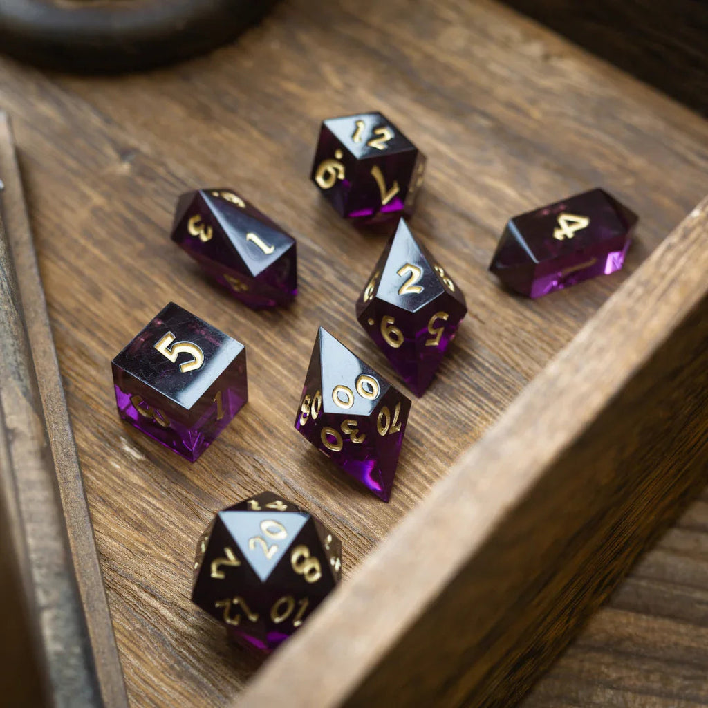 Mystic Violet Resin DND Dice Set - The misfit market