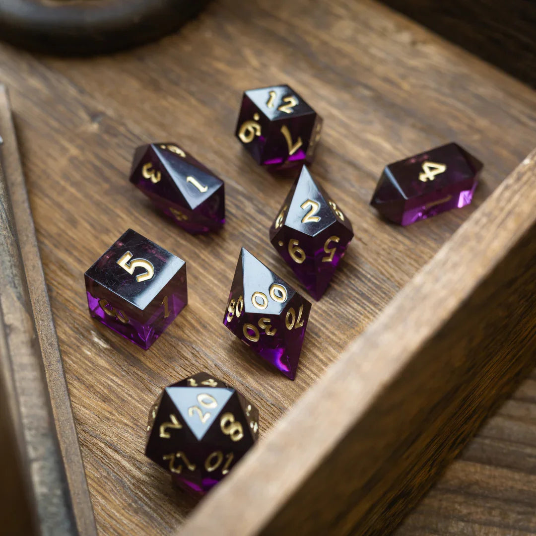 Mystic Violet Resin DND Dice Set - The misfit market