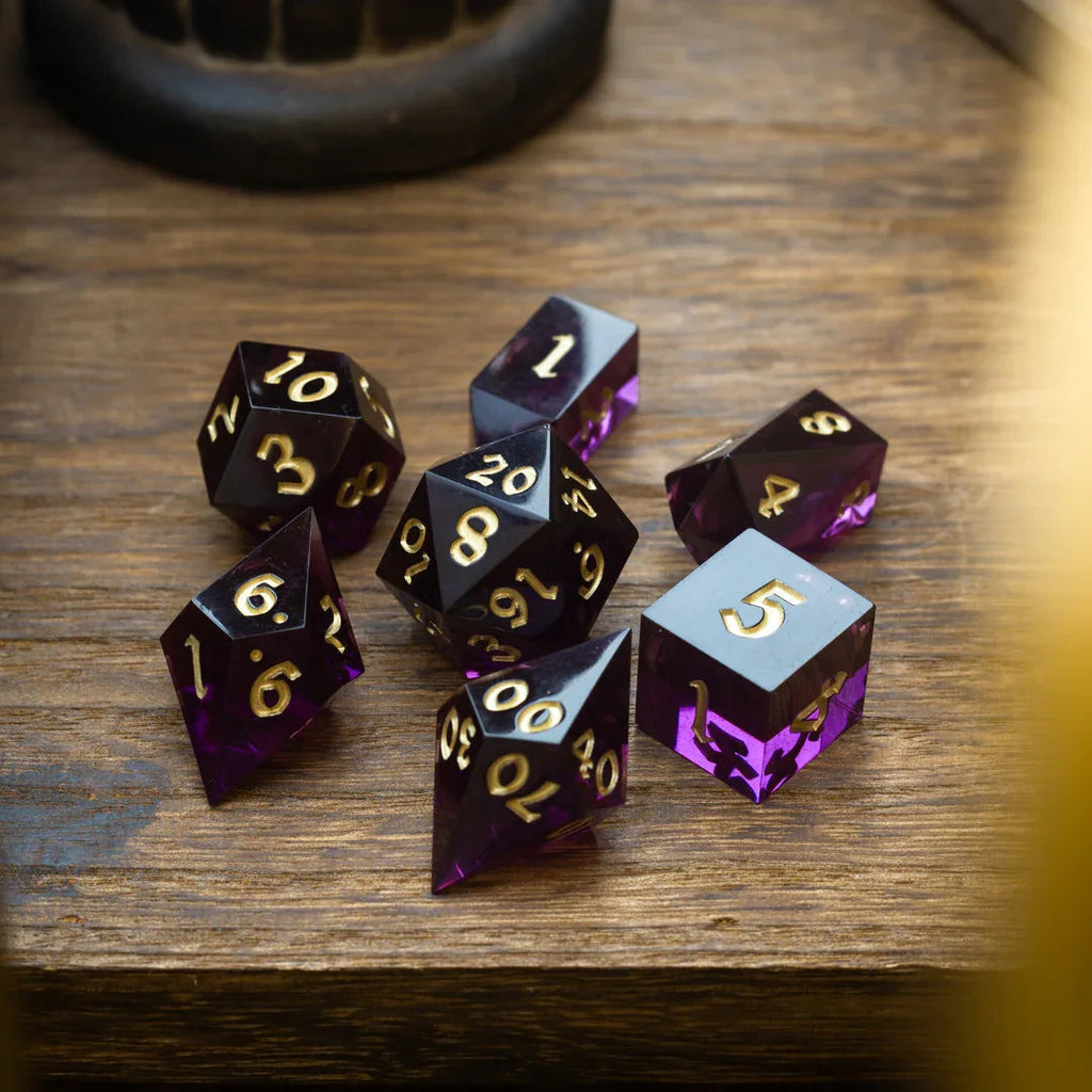 Mystic Violet Resin DND Dice Set - The misfit market