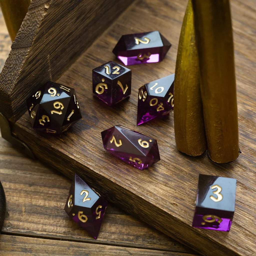 Mystic Violet Resin DND Dice Set - The misfit market