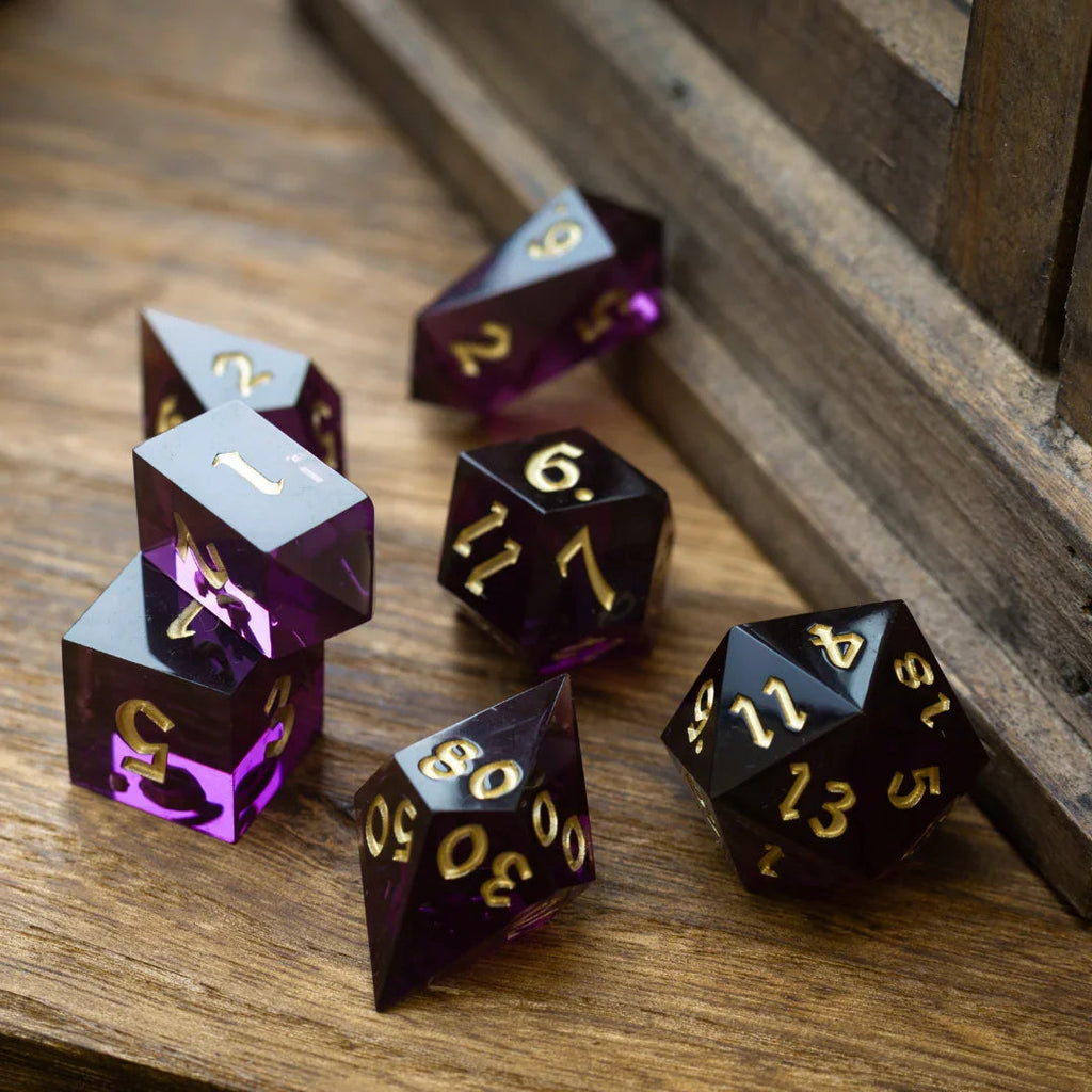 Mystic Violet Resin DND Dice Set - The misfit market