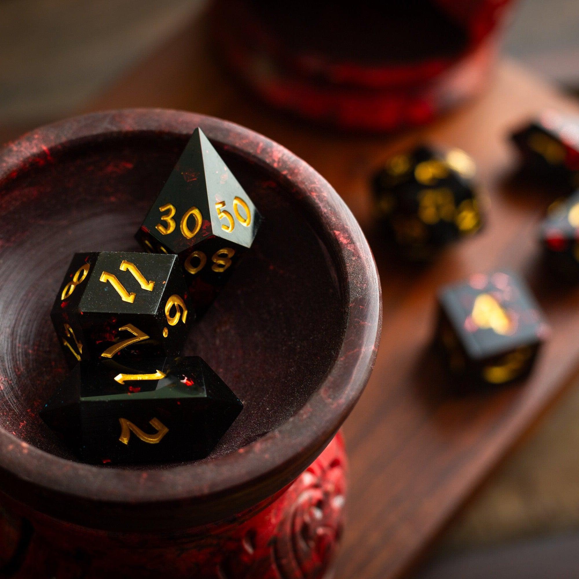 Night Blood Handmade Resin DND Dice Set - The misfit market