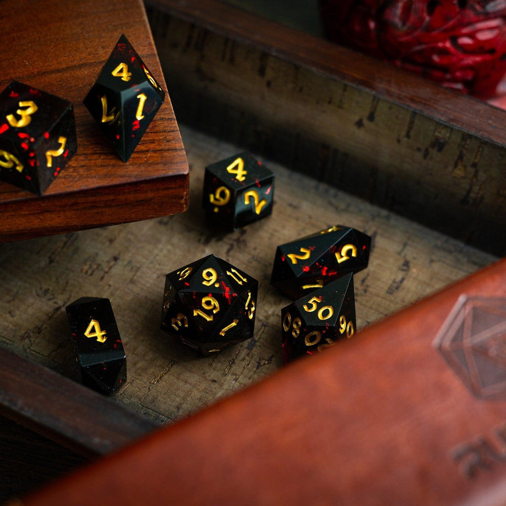 Night Blood Handmade Resin DND Dice Set - The misfit market