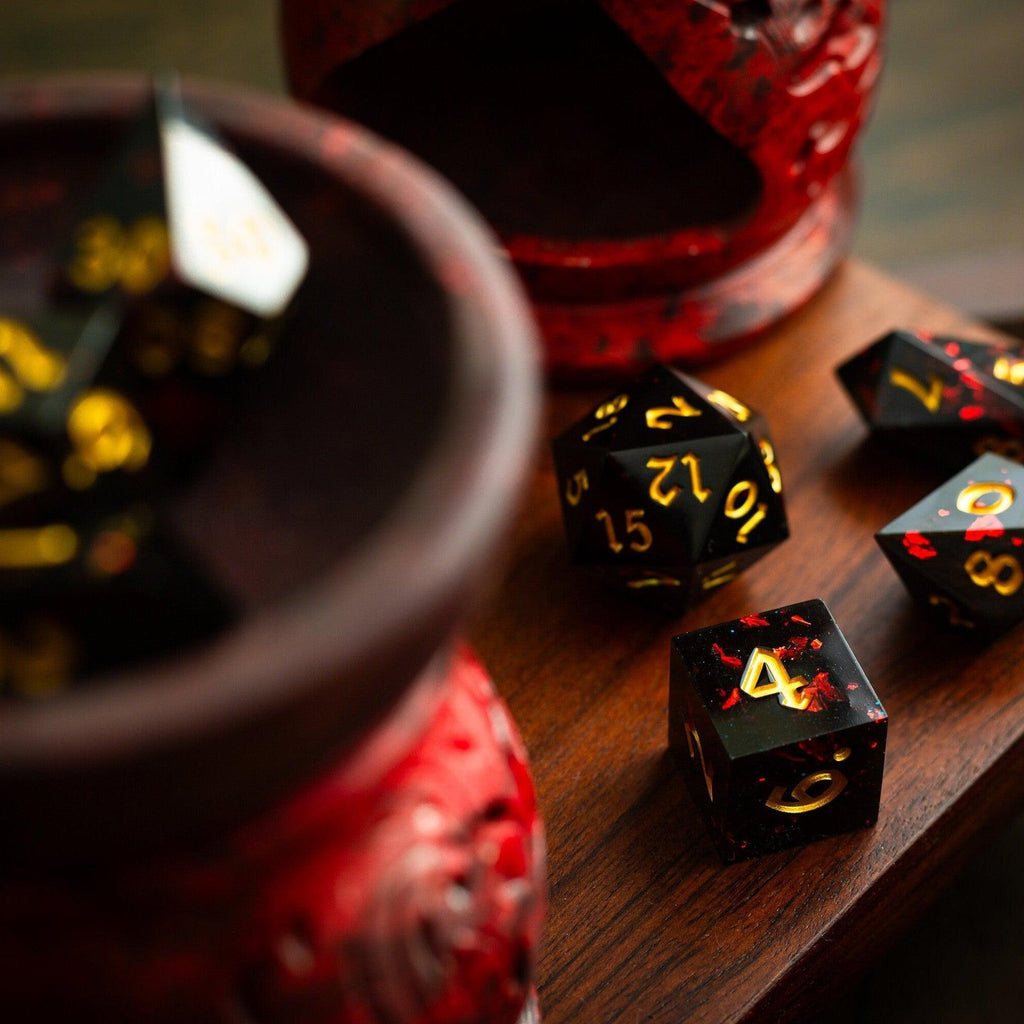 Night Blood Handmade Resin DND Dice Set - The misfit market
