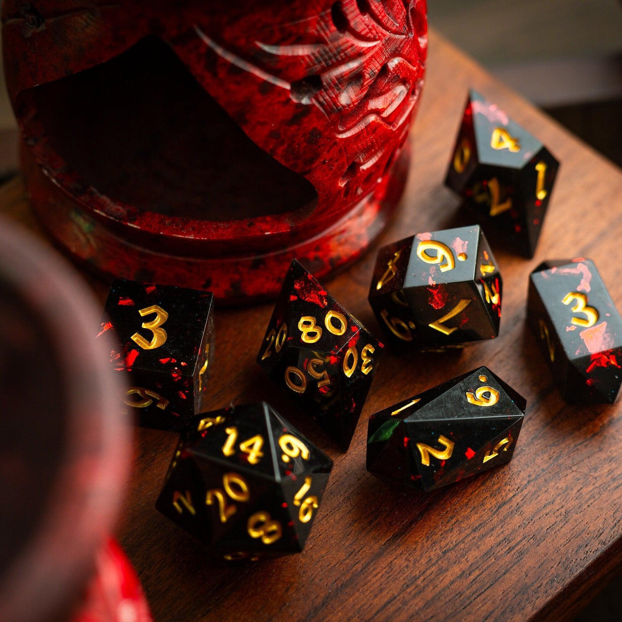 Night Blood Handmade Resin DND Dice Set - The misfit market
