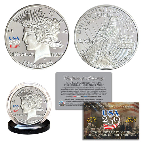 America's 250th Anniversary Peace Dollar Nickel Silver Proof Coin - The misfit market
