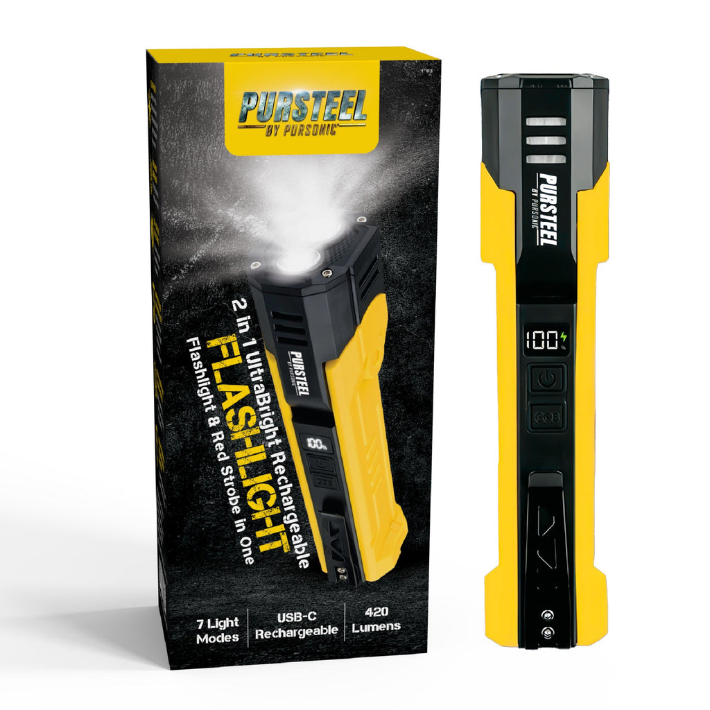 Emergency Prep Bundle: Pursonic 2-in-1 Ultra Bright Flashlight & LED Fast Charging Power Bank - The misfit market