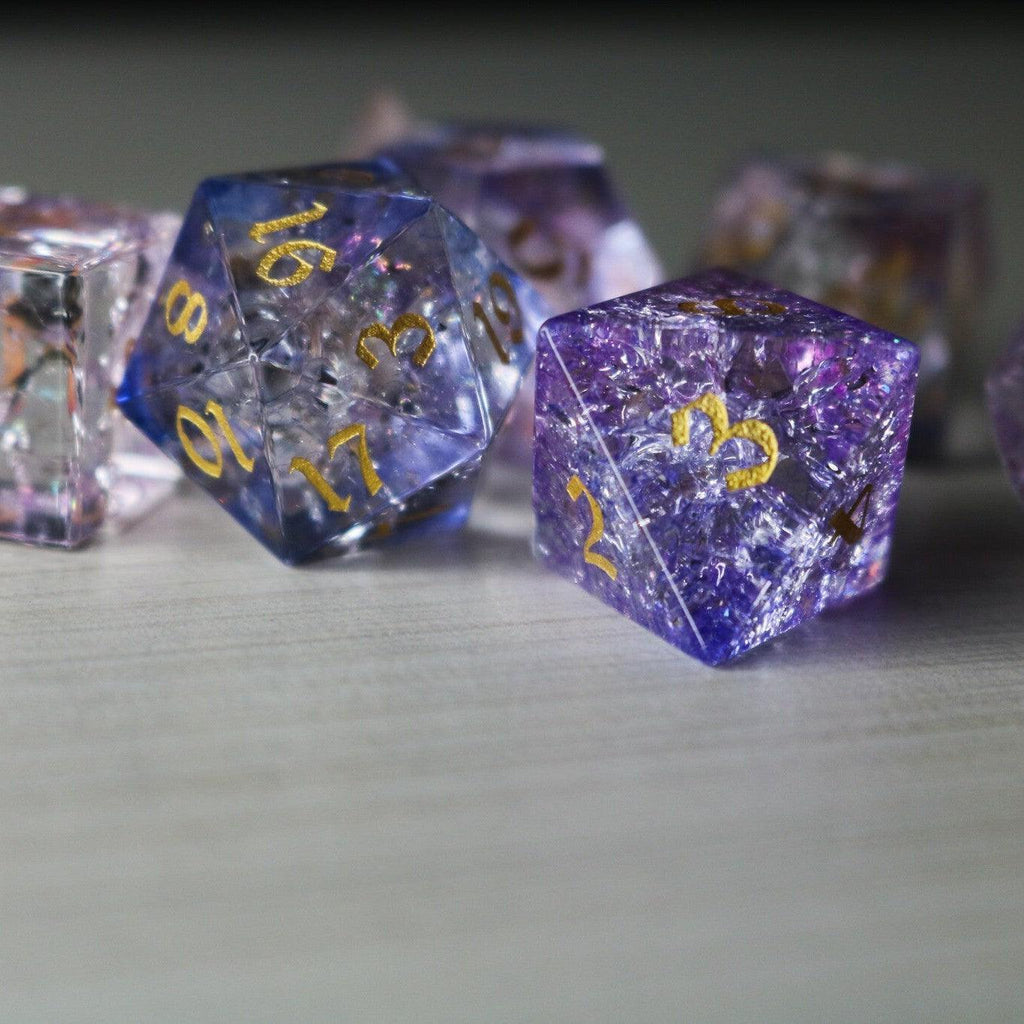 Purple Cloud Forge Fire Glass DND Dice Set - The misfit market