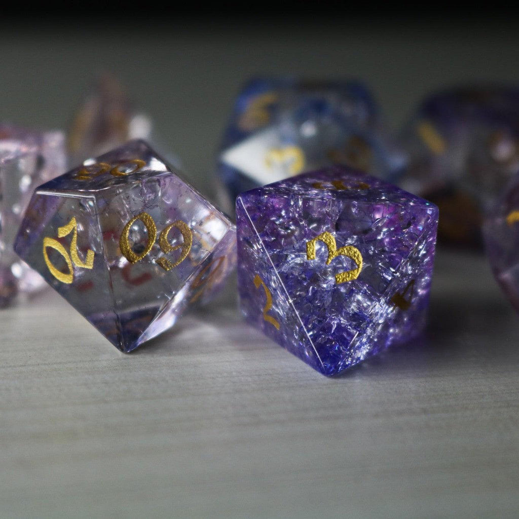Purple Cloud Forge Fire Glass DND Dice Set - The misfit market