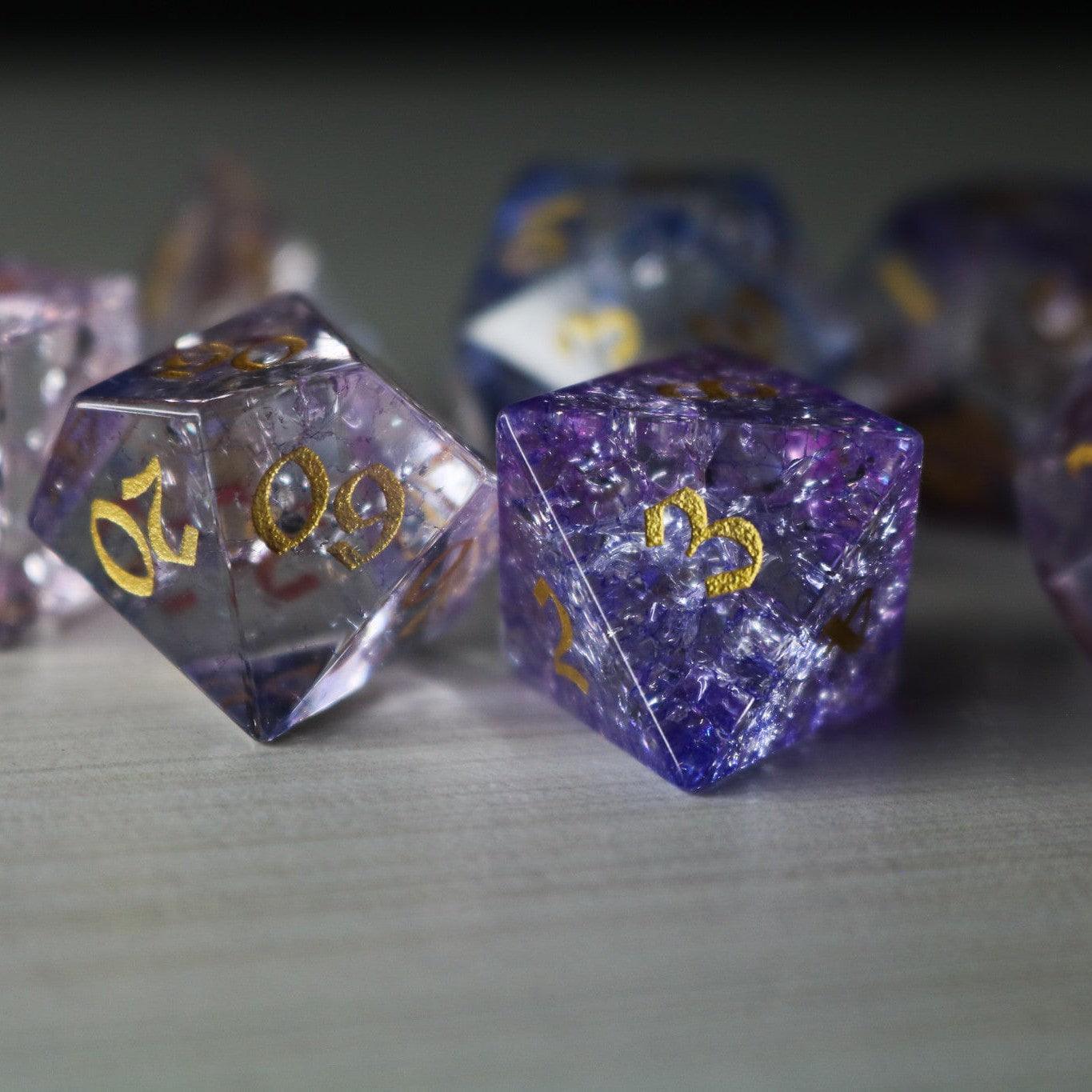 Purple Cloud Forge Fire Glass DND Dice Set - The misfit market