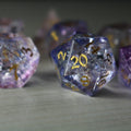 Purple Cloud Forge Fire Glass DND Dice Set - The misfit market