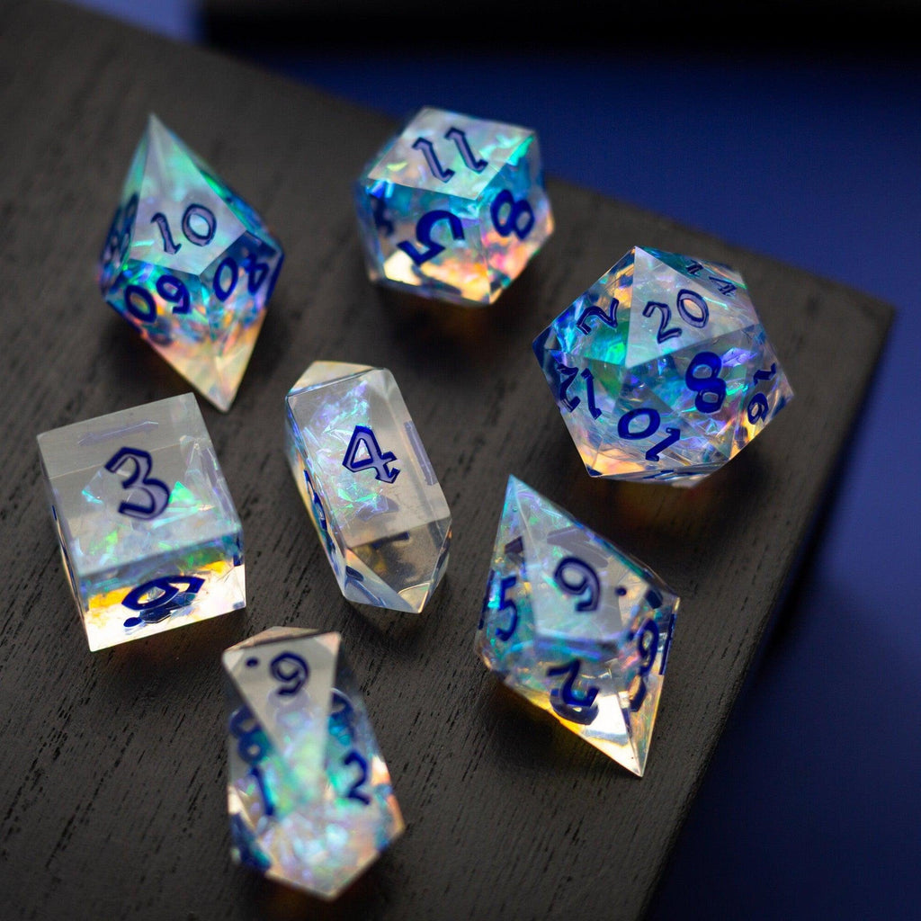 Purple Energy Handmade Resin DND Dice Set - The misfit market