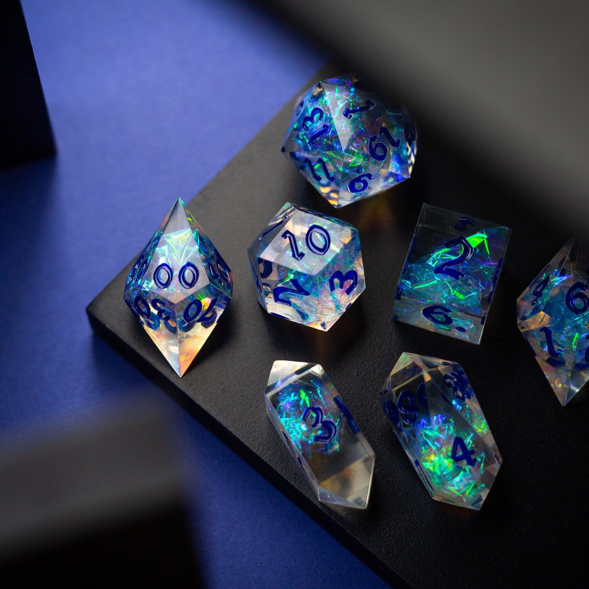Purple Energy Handmade Resin DND Dice Set - The misfit market