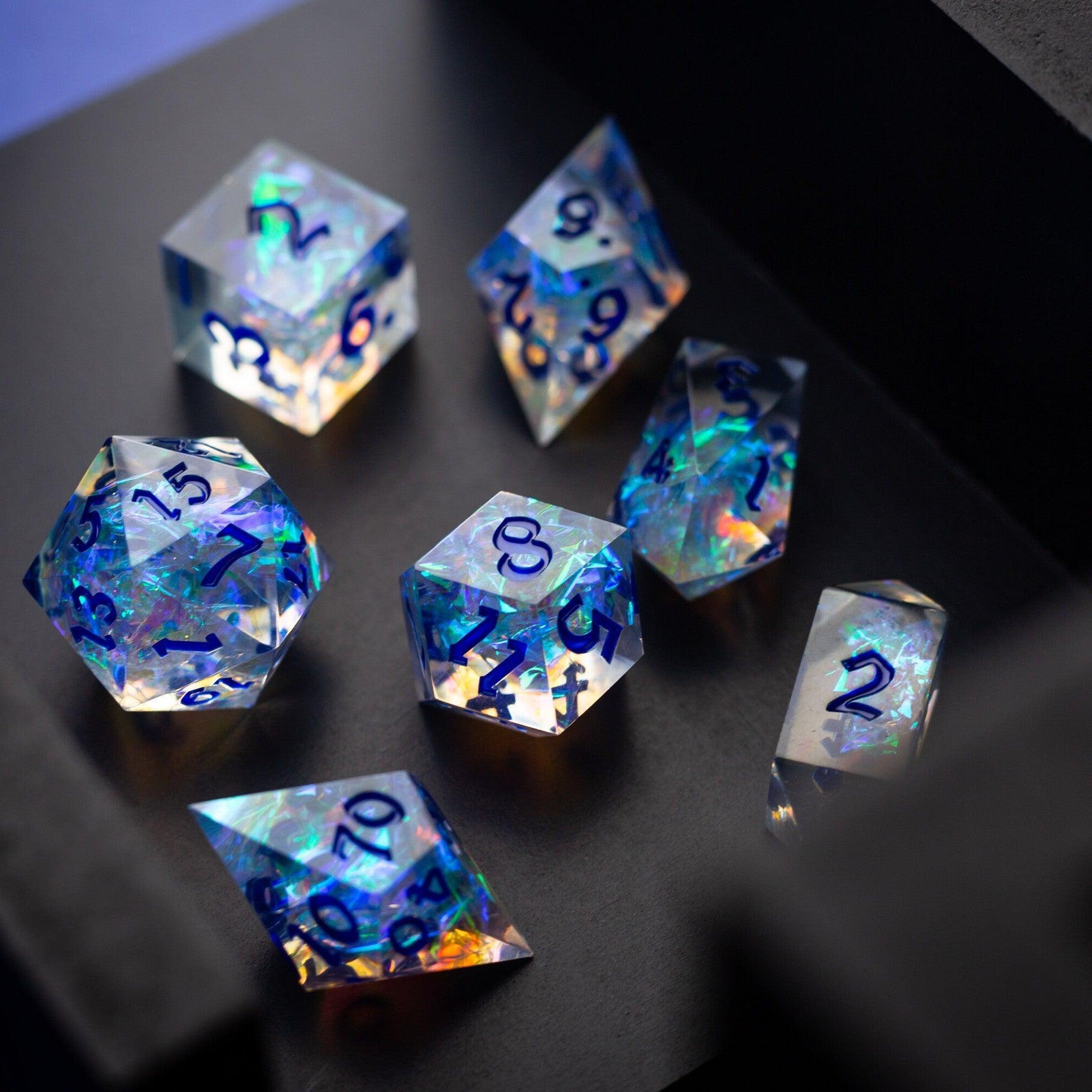 Purple Energy Handmade Resin DND Dice Set - The misfit market
