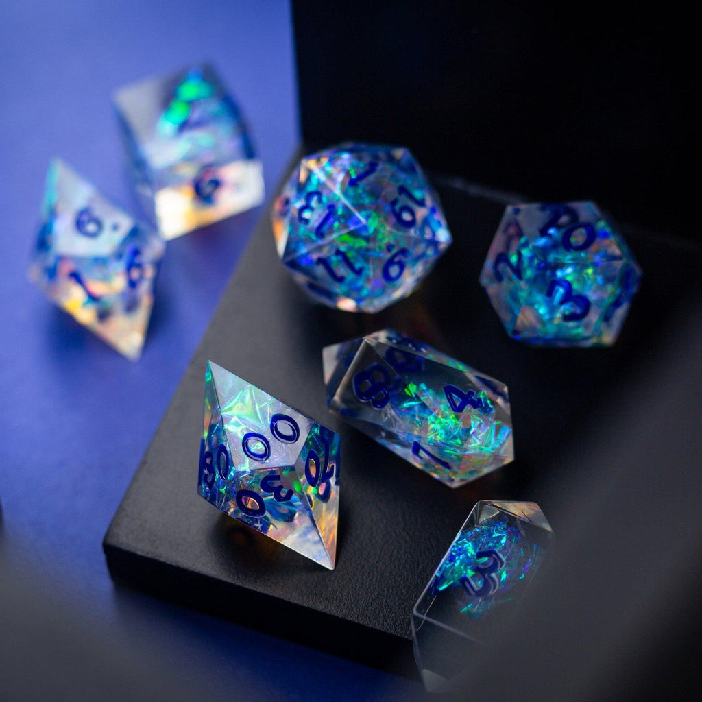 Purple Energy Handmade Resin DND Dice Set - The misfit market