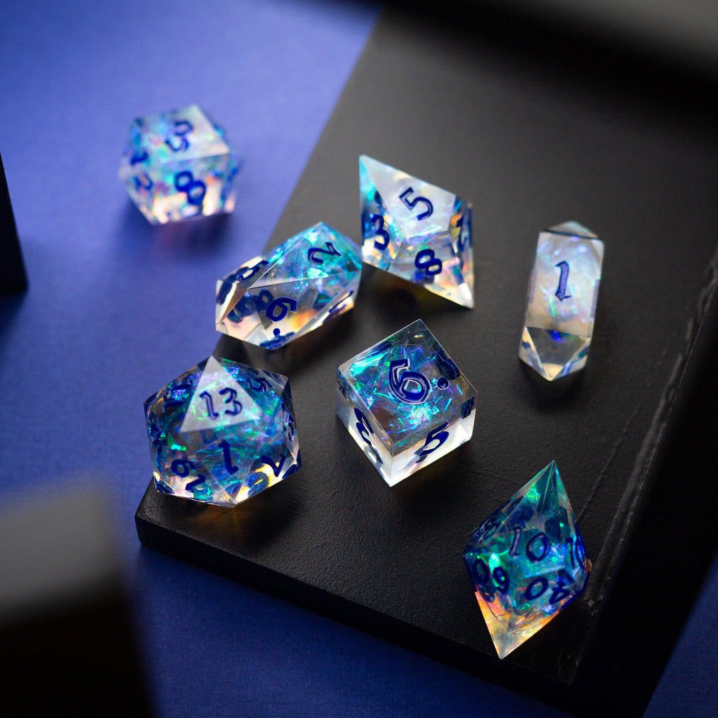Purple Energy Handmade Resin DND Dice Set - The misfit market
