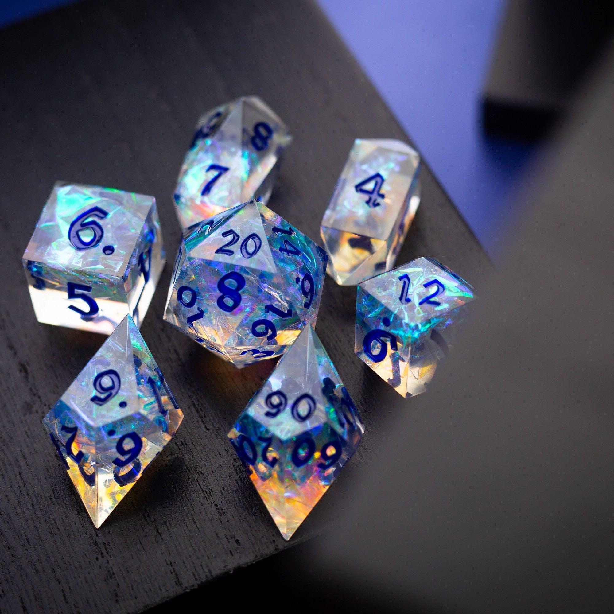 Purple Energy Handmade Resin DND Dice Set - The misfit market