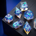 Purple Energy Handmade Resin DND Dice Set - The misfit market