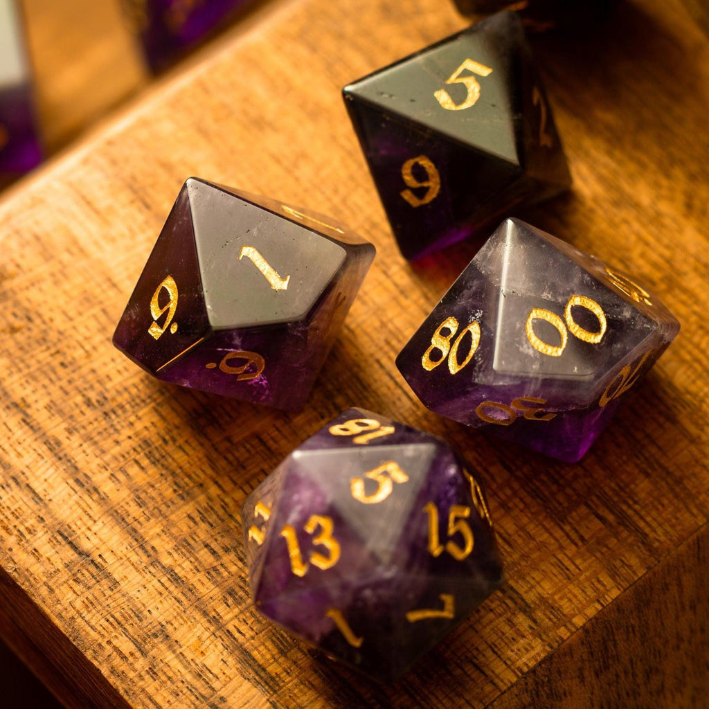 Purple Gemstone Amethyst DND Dice Set - The misfit market