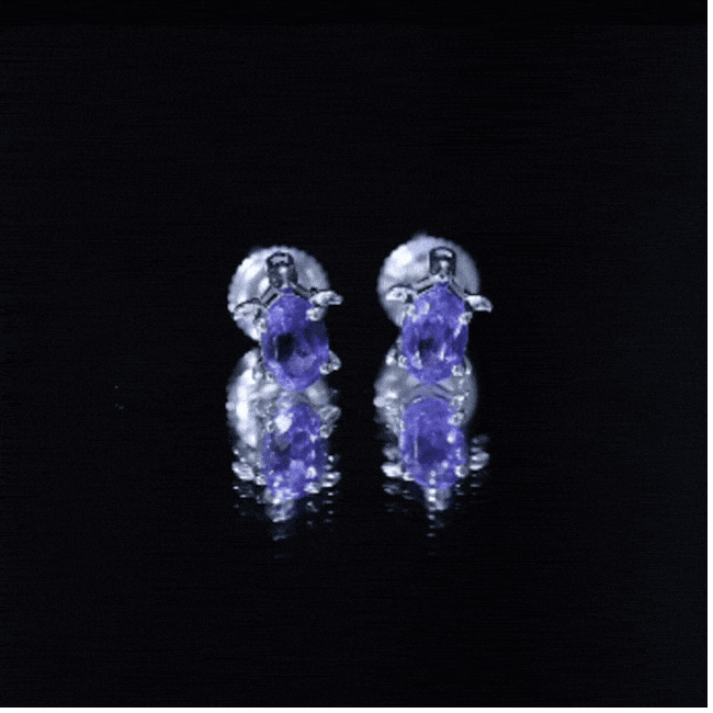 1.2 Carat Lab Created Blue Sapphire Turtle Stud Earrings