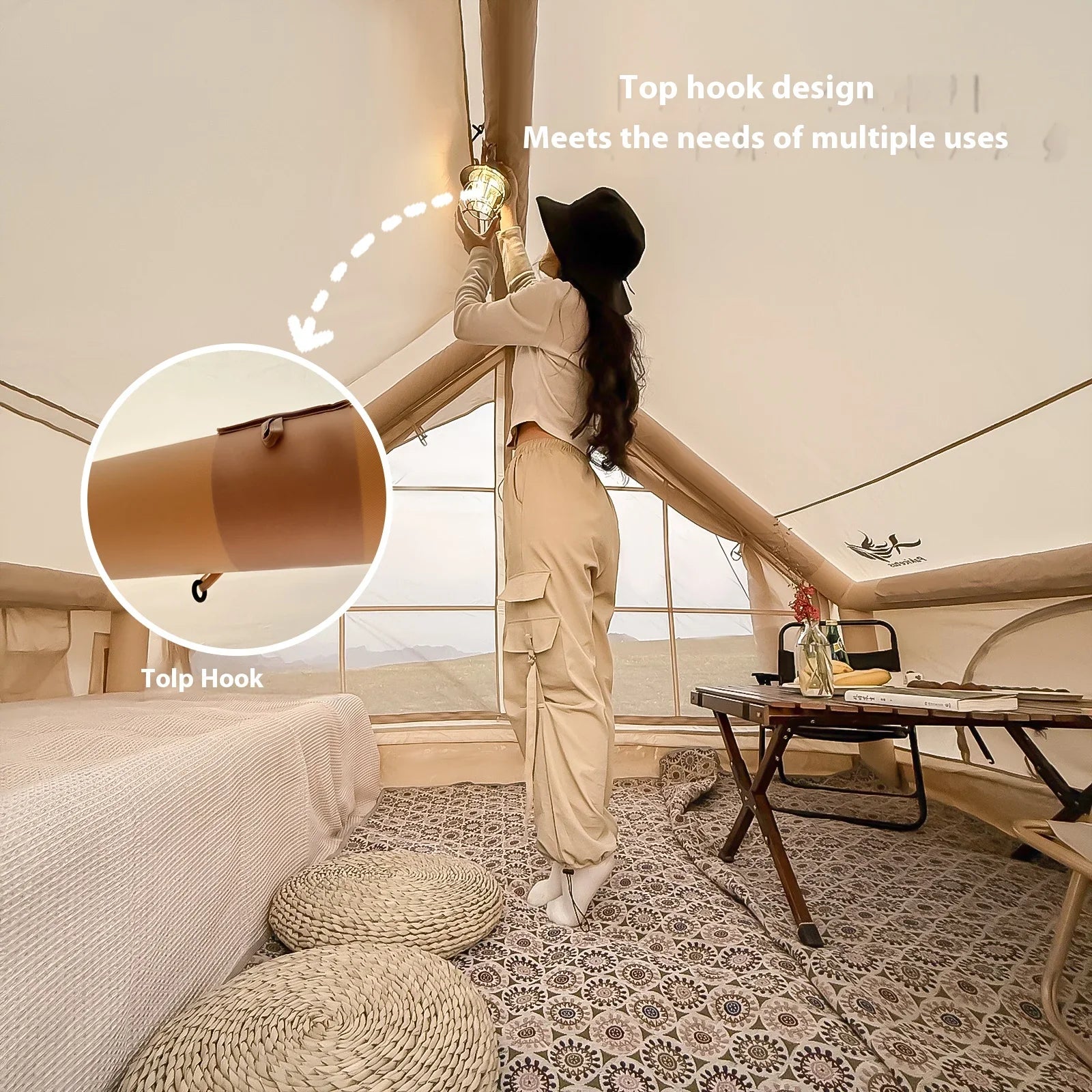 Family Camping Tent With Stove Plug