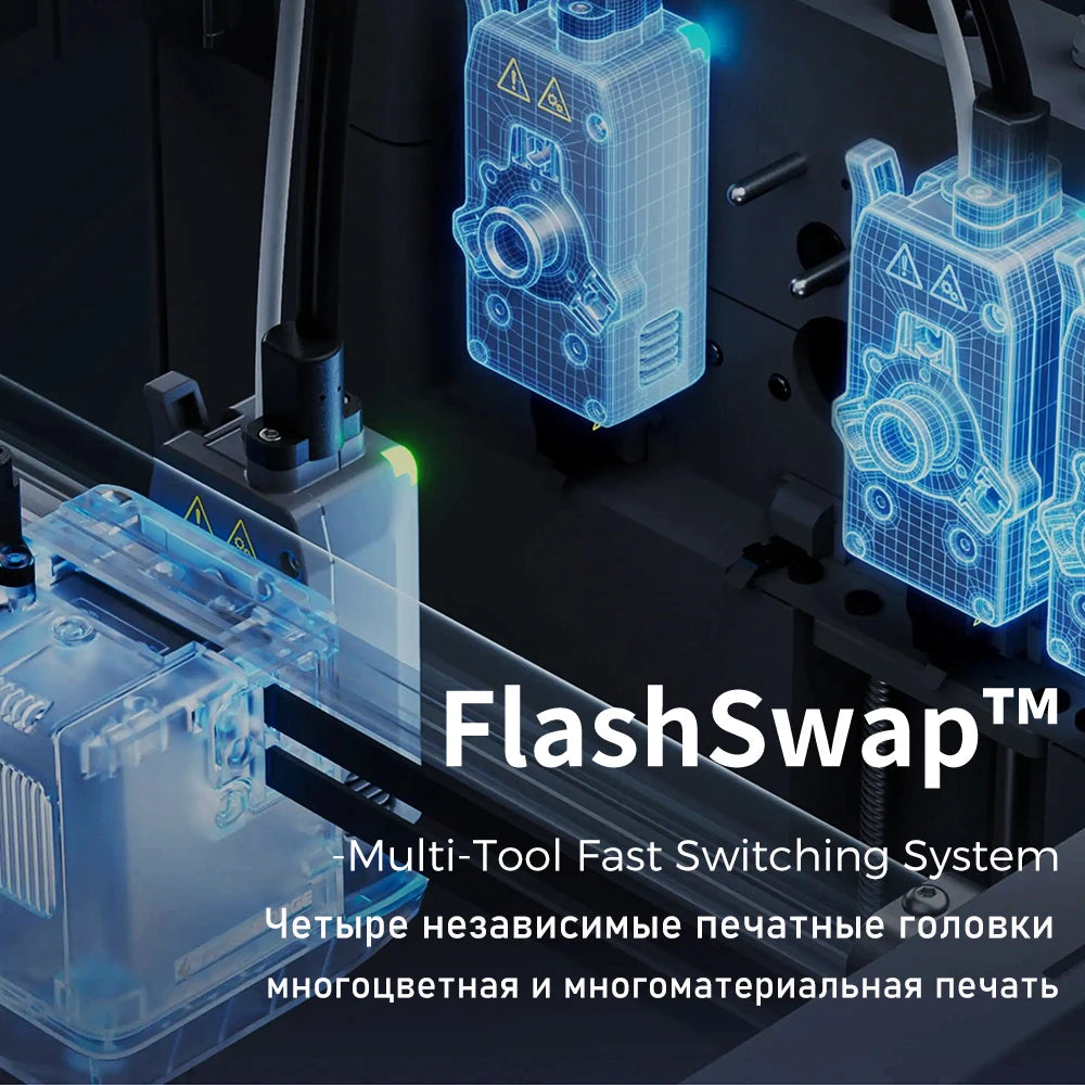 Flashforge Creator 5 4 Toolheads Large Size 3D Printer Zero Filament Waste Multi-Color