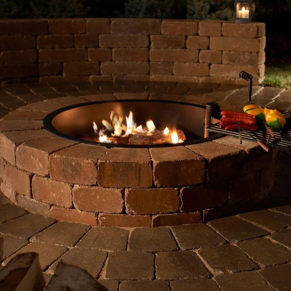 Block Stone Fire Pit Kit Cooking