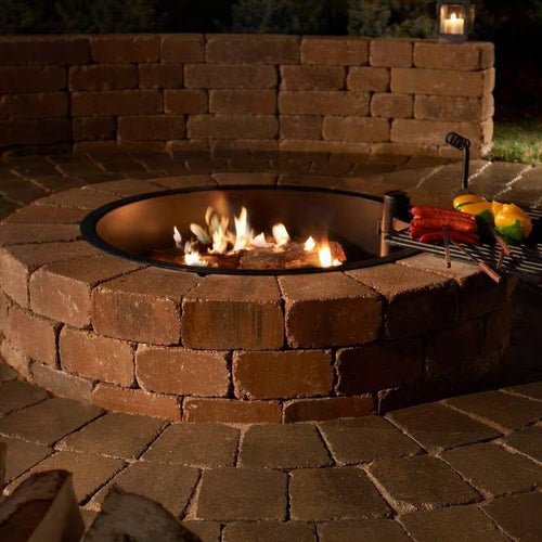 Block Stone Fire Pit Kit Cooking