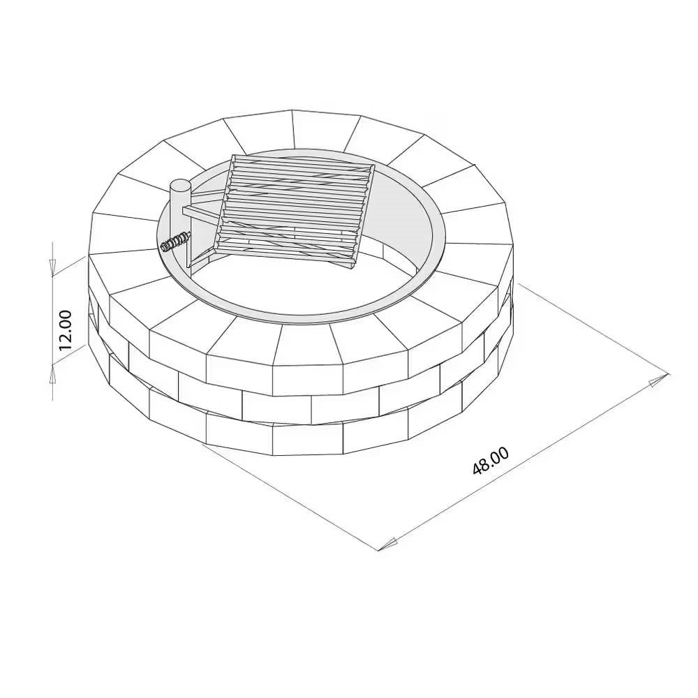 Block Stone Fire Pit Kit Cooking