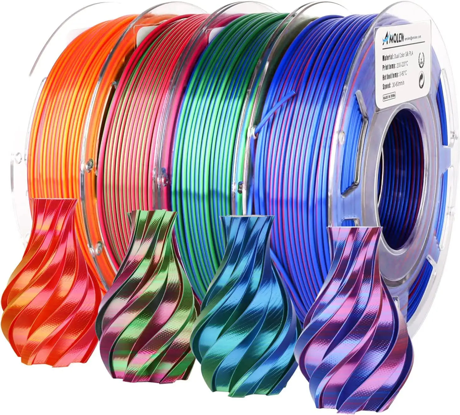 Dual Color 3D Printing Filament Pack 4x200g | the misfit market - The misfit market