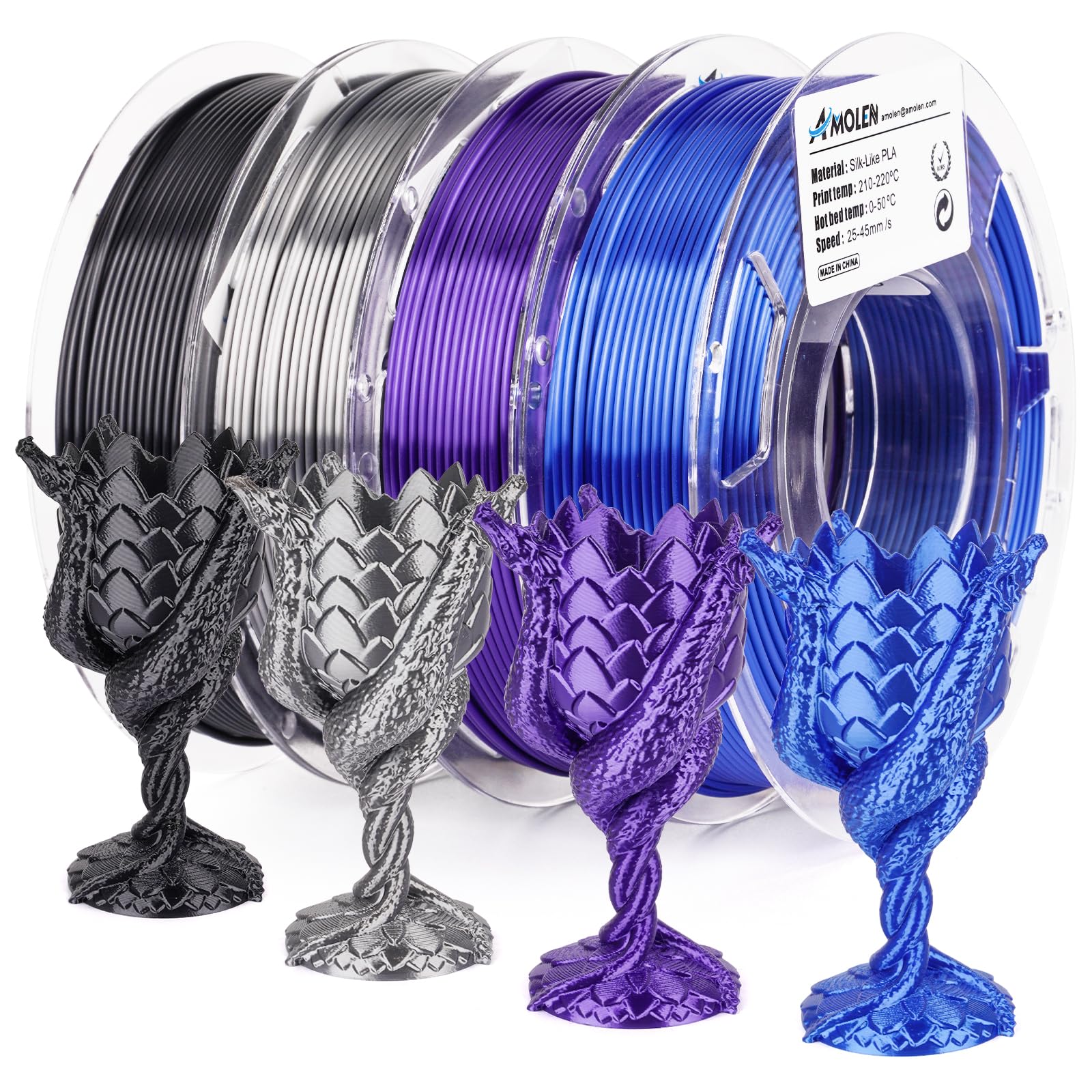 PLA Silk Basic Variety Pack (4x200g) - 1.75MM - The misfit market