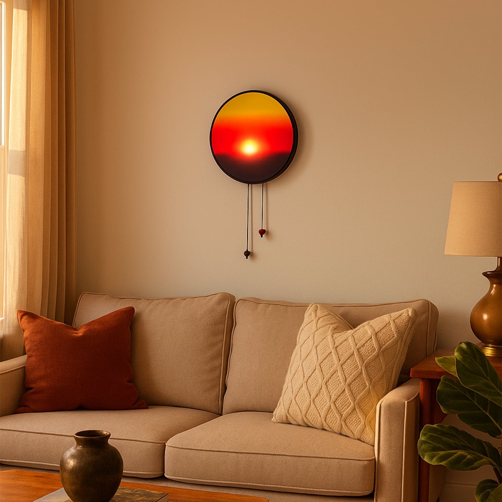 Creative Sunset Hand Pulled Night Light, Movable Sunrise to Sunset Scenery Wall Lamp, Battery Rechargeable Wall Light - The misfit market