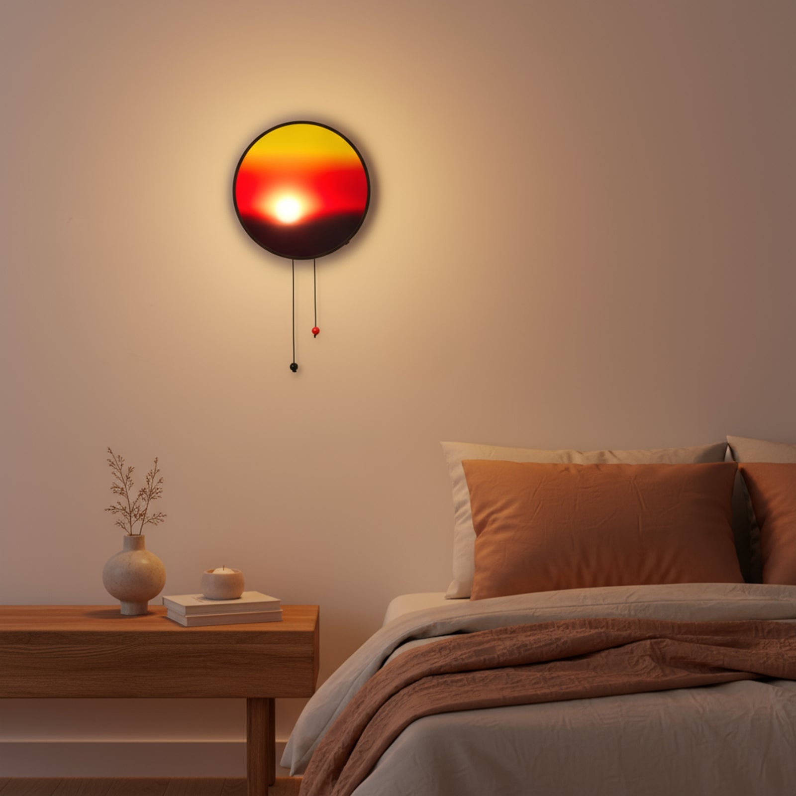 Creative Sunset Hand Pulled Night Light, Movable Sunrise to Sunset Scenery Wall Lamp, Battery Rechargeable Wall Light - The misfit market