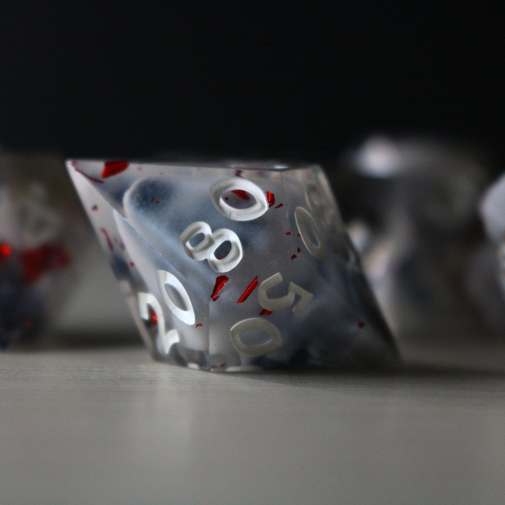 Smoke And Blood Handmade Resin DND Dice Set - The misfit market