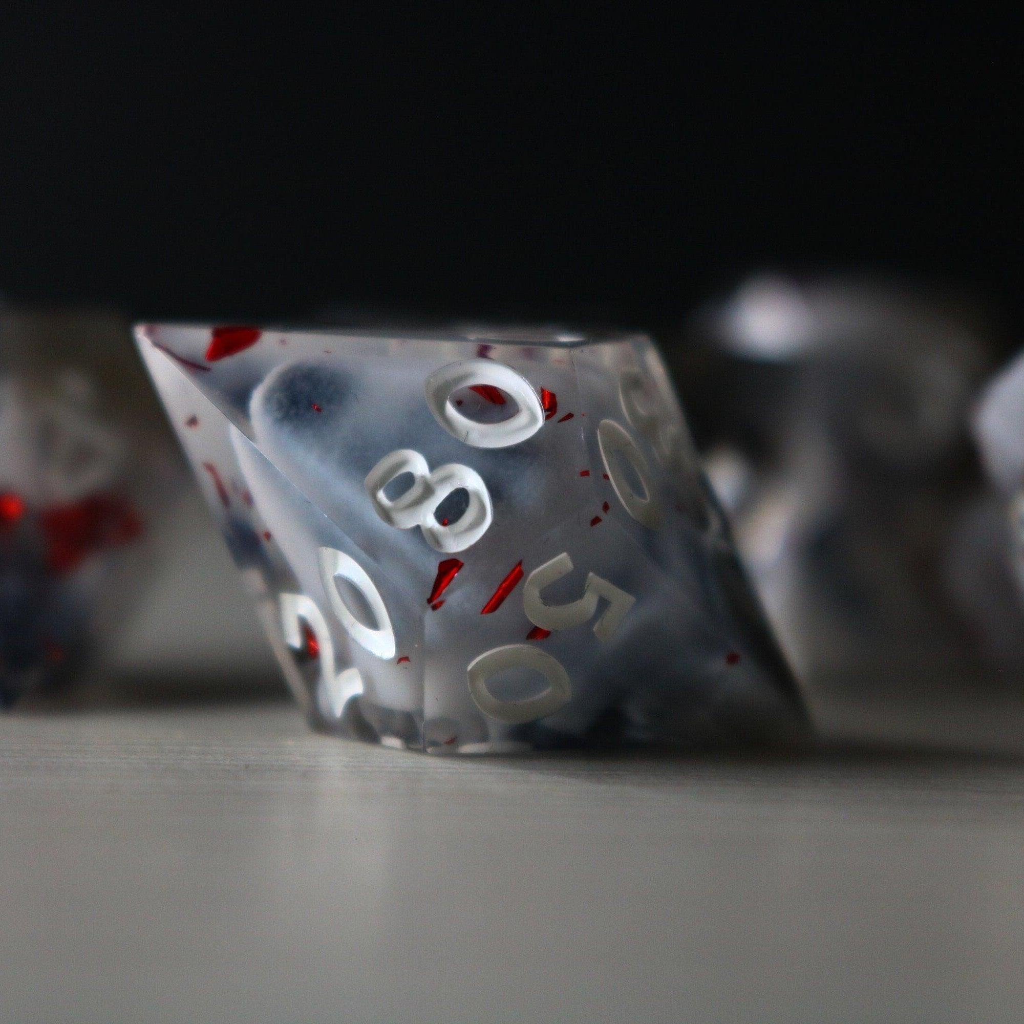Smoke And Blood Handmade Resin DND Dice Set - The misfit market