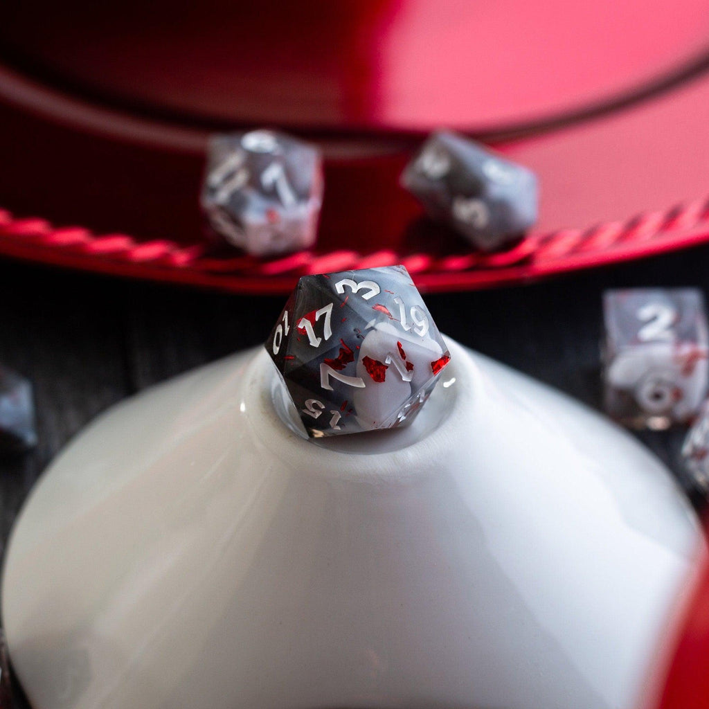 Smoke And Blood Handmade Resin DND Dice Set - The misfit market