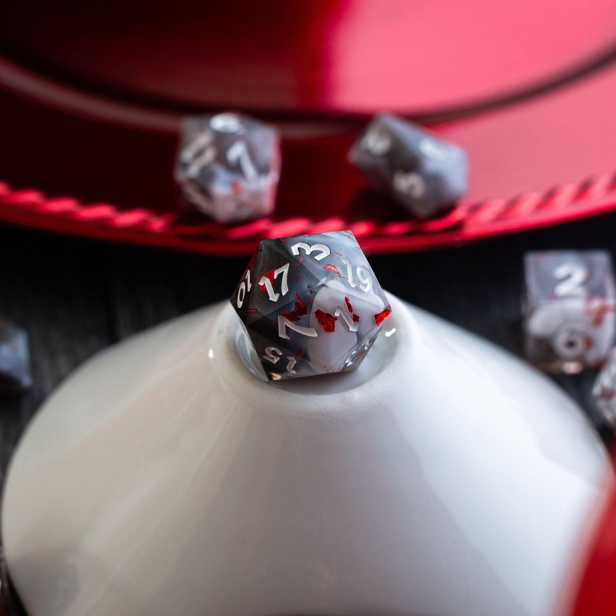 Smoke And Blood Handmade Resin DND Dice Set - The misfit market