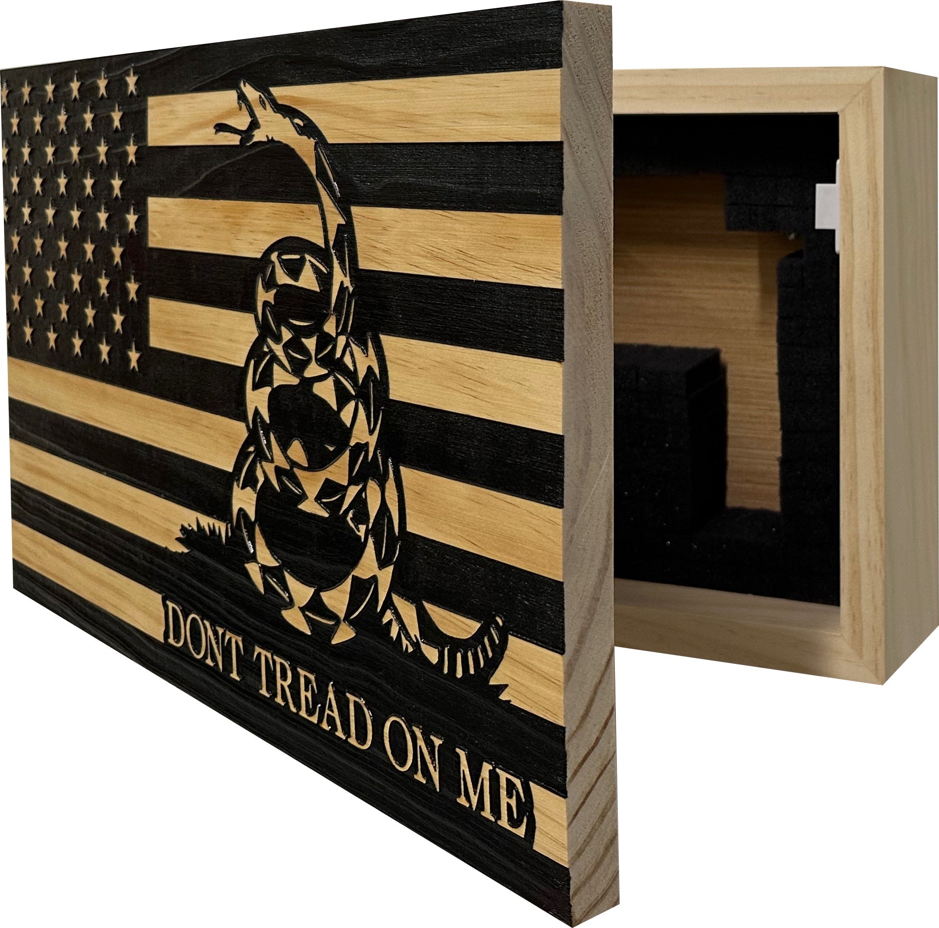 Dont Tread On Me Secure Decorative Wall-Mounted Gun Cabinet (Stripes) - The misfit market