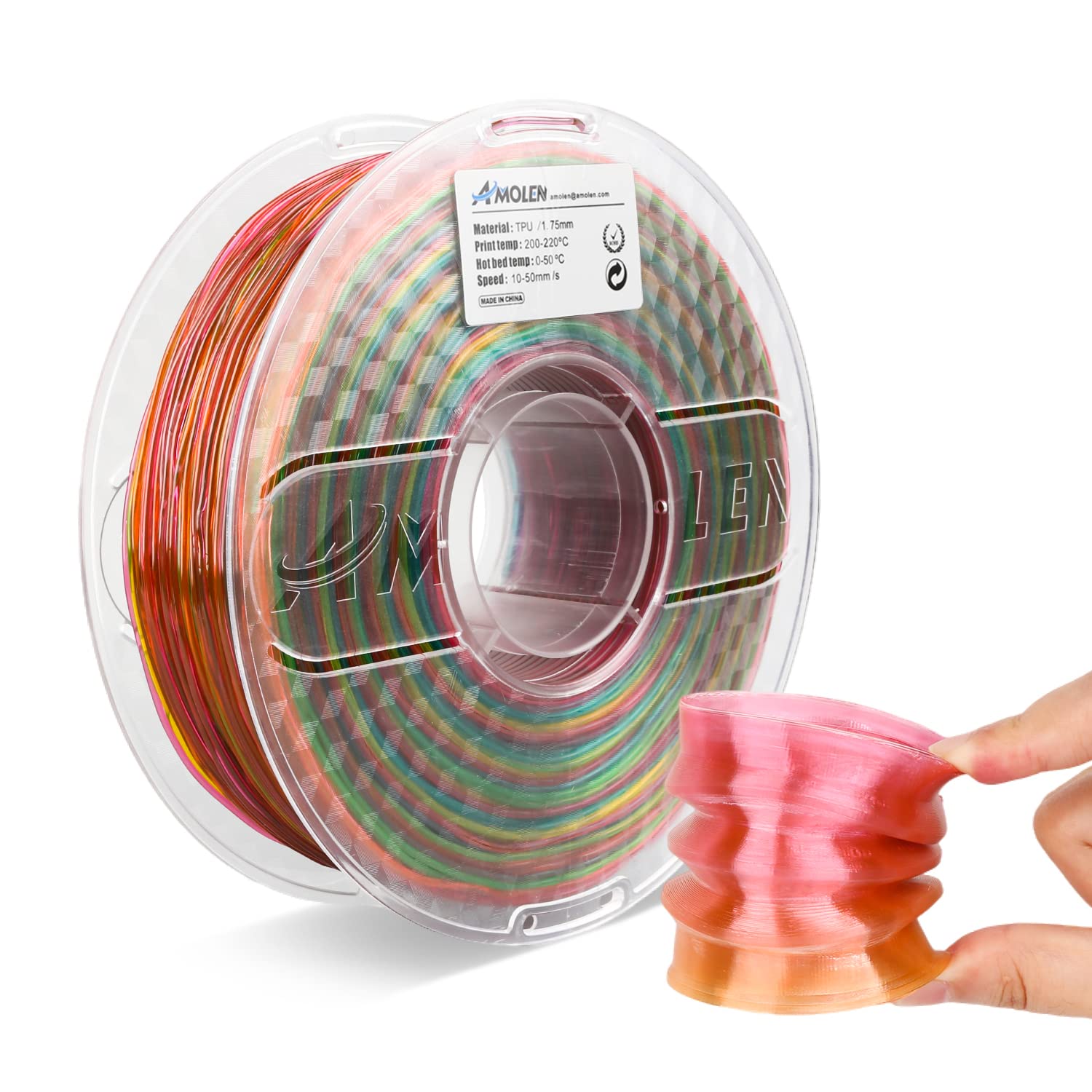 TPU Rainbow 1.75mm, 1KG - The misfit market