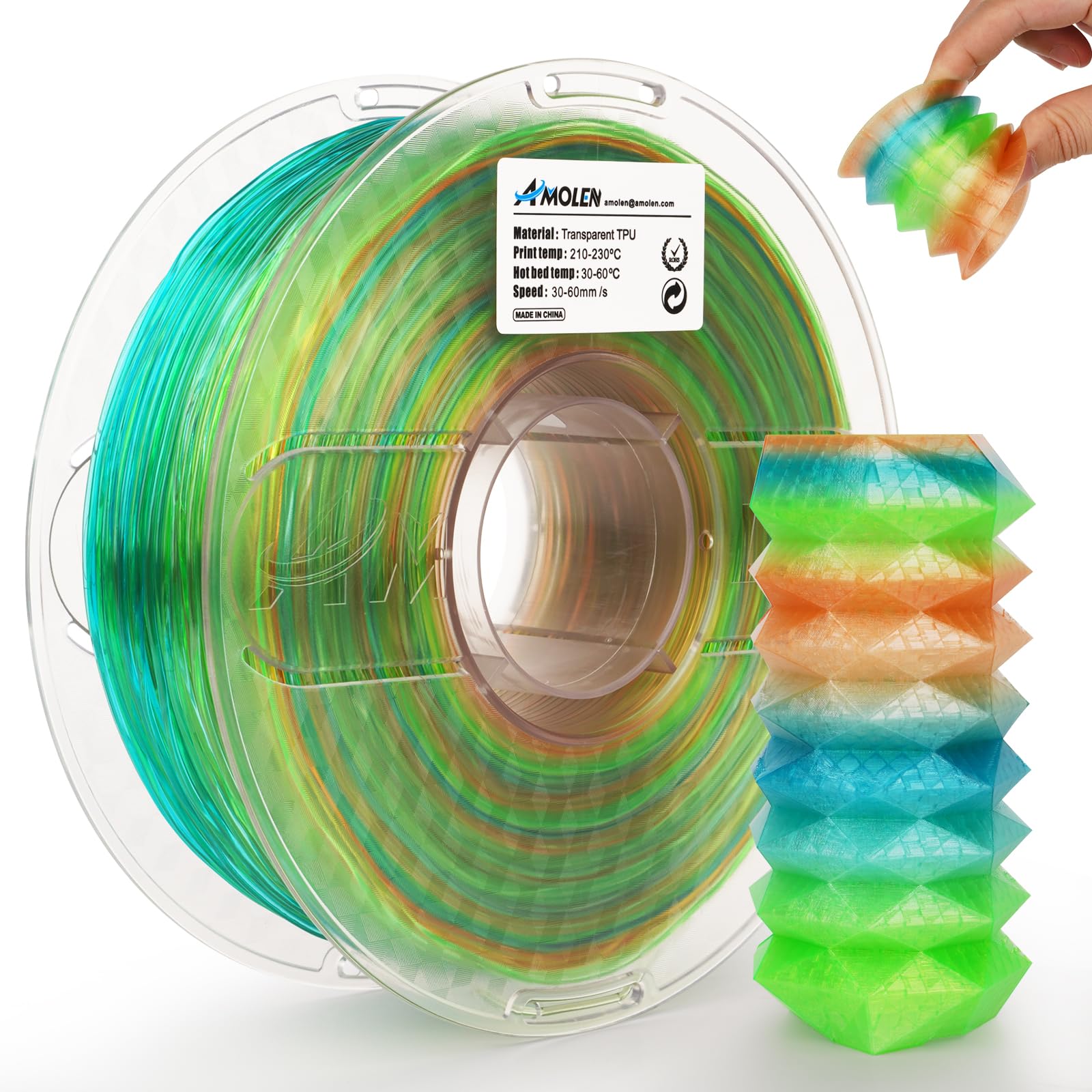 TPU Rainbow 1.75mm, 1KG - The misfit market