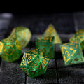 Vine Spike Green Fluorite Gemstone DND Dice Set - The misfit market