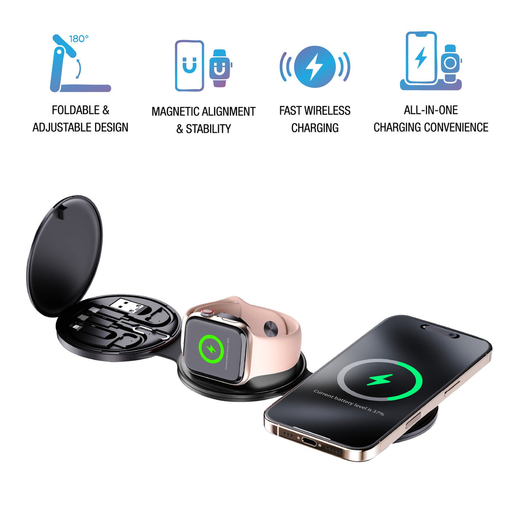 Complete Wireless Charging & Comfort Bundle – Sip & Charge 2-in-1 Mug Warmer + 5-in-1 Folding Charging Station - The misfit market