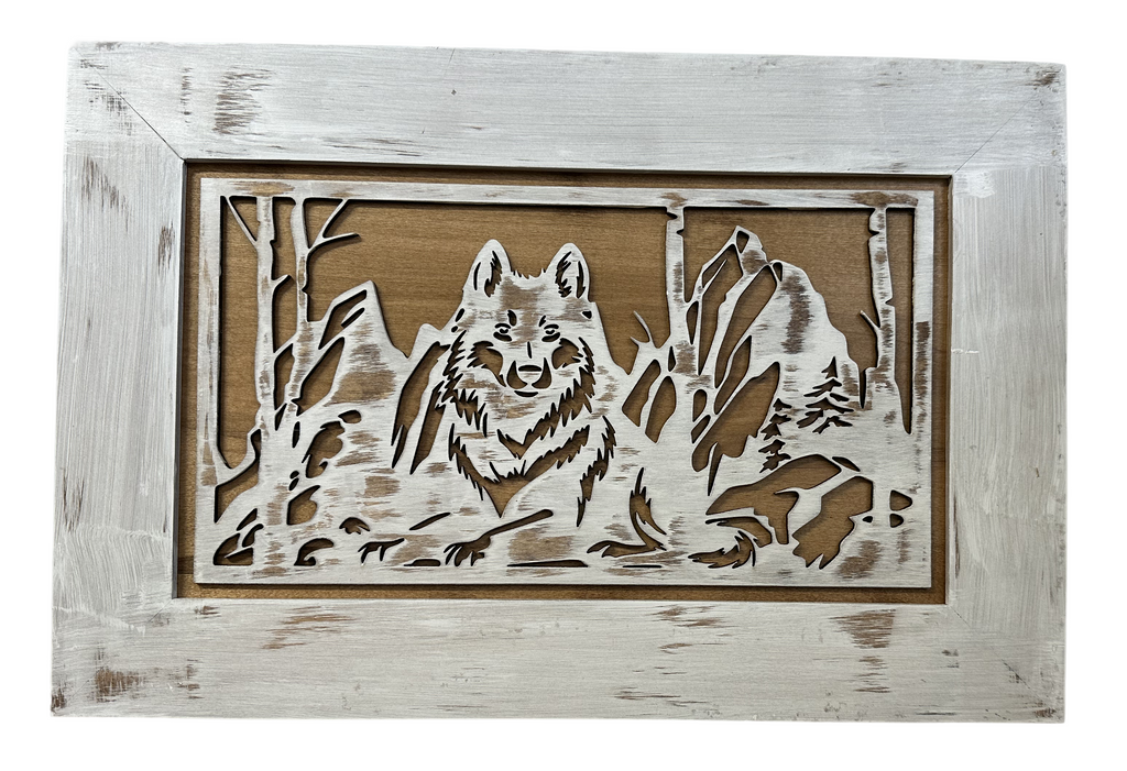 White Wolf Gun Concealment Furniture - Handcrafted Hidden Gun Storage Wall Decor - Hidden Gun Shelf with Magnetic Lock for Quick Access - The misfit market