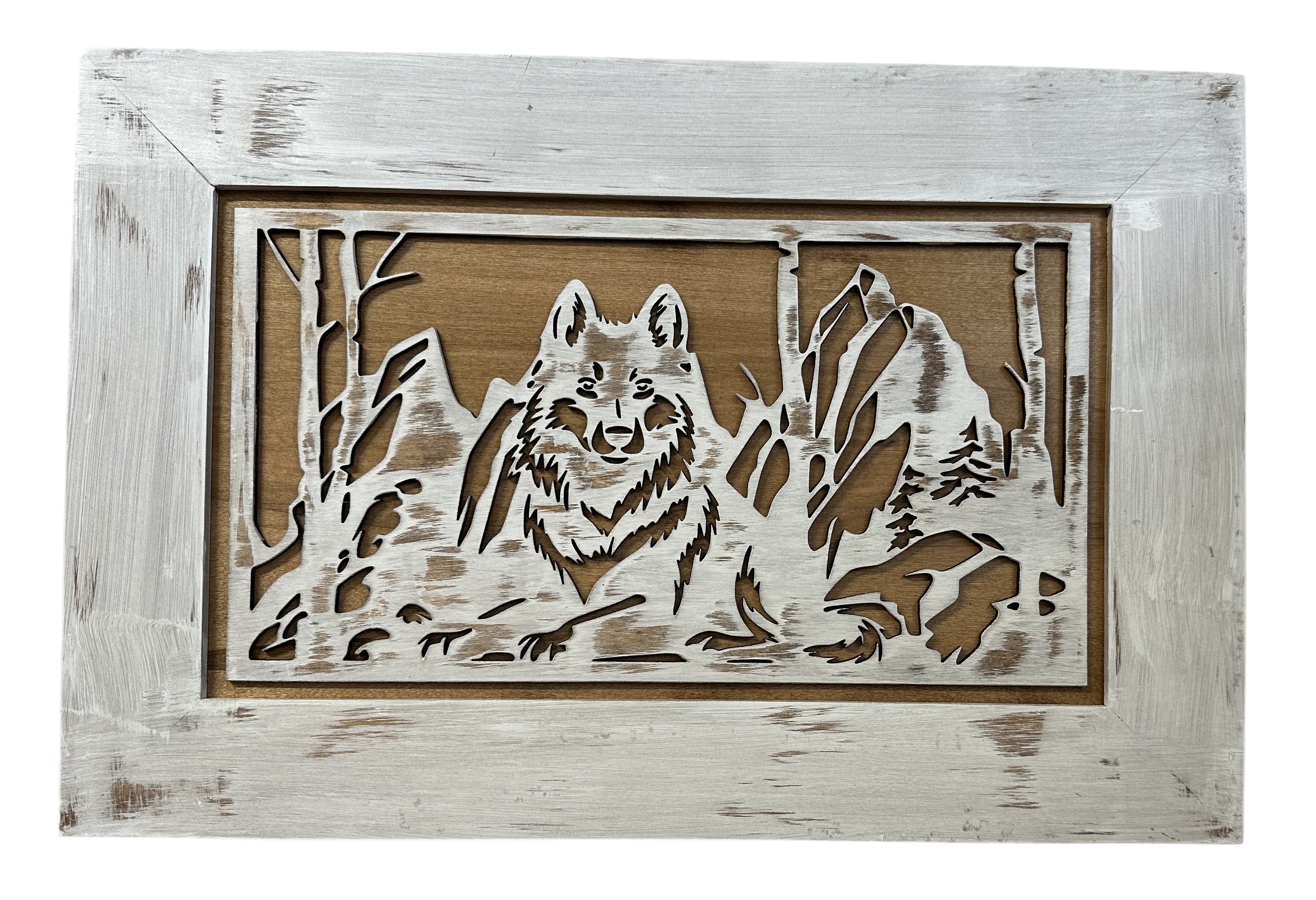 White Wolf Gun Concealment Furniture - Handcrafted Hidden Gun Storage Wall Decor - Hidden Gun Shelf with Magnetic Lock for Quick Access - The misfit market
