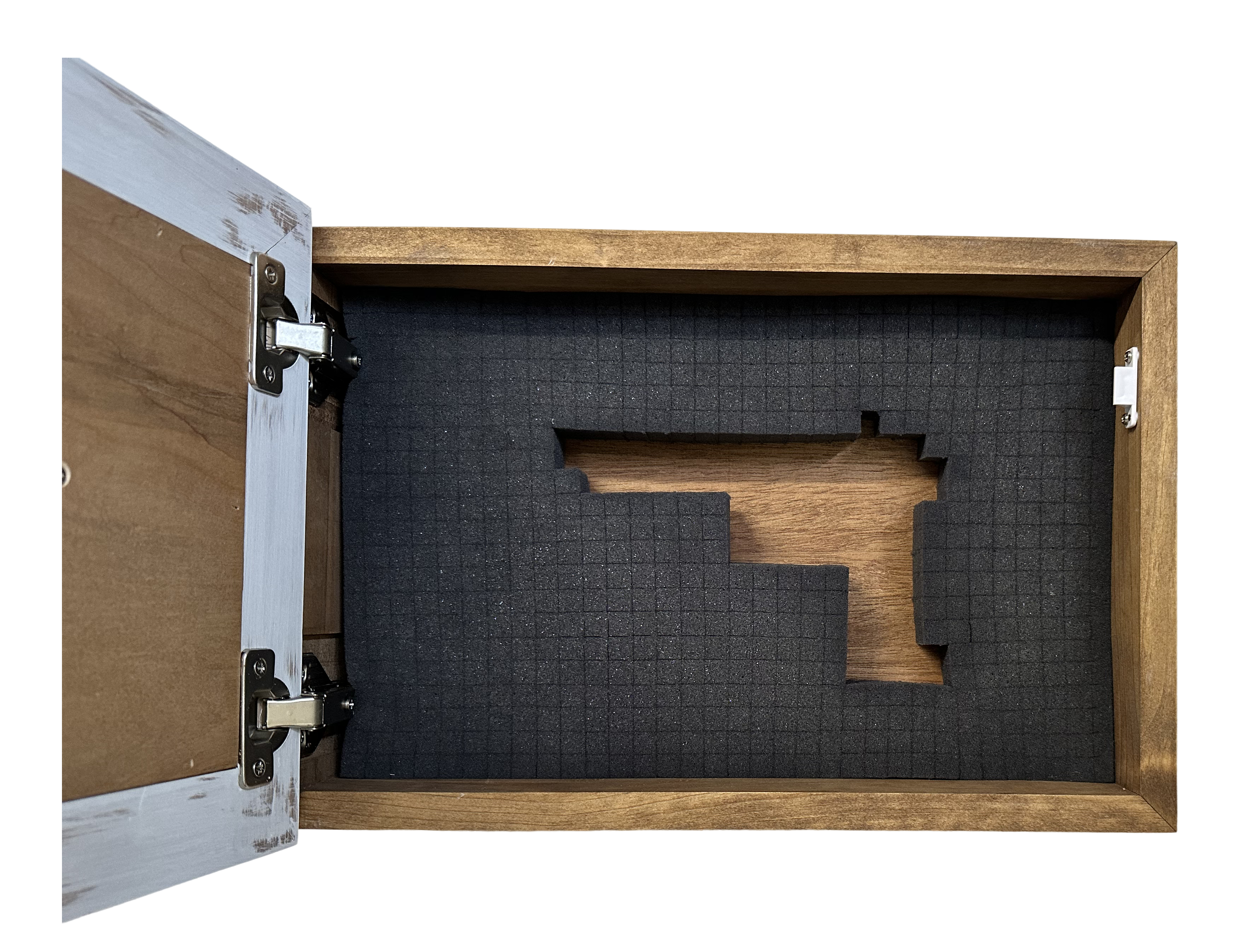 White Wolf Gun Concealment Furniture - Handcrafted Hidden Gun Storage Wall Decor - Hidden Gun Shelf with Magnetic Lock for Quick Access - The misfit market