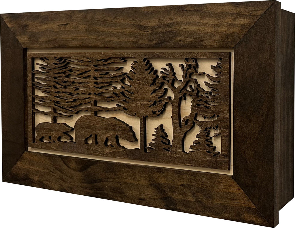 Bear in Woods Hidden Gun Storage Safe Concealment Shelf Concealed Furniture - The misfit market